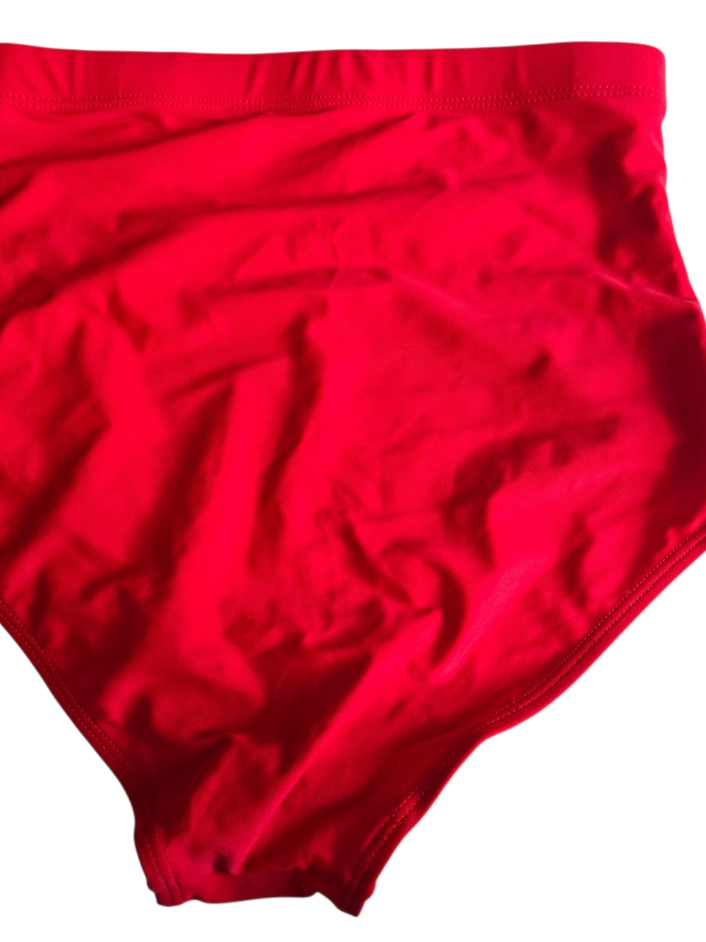 Classic High-Waist Swim Panty in Bright Red